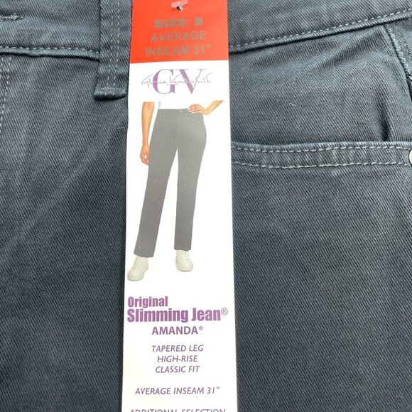 NEW Gloria Vanderbilt Women's 8 Amanda Slimming Jeans 31" Inseam Black - Picture 9 of 14